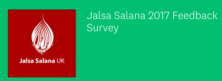 Jalsa Salana Uk 2017 – Feedback Survey